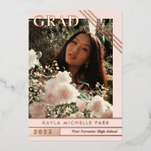 Invitation En Aluminium Blush Rose Gold Lines (Recto)