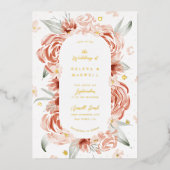 Invitation En Aluminium Blush Rose Mariage Gold (Recto)