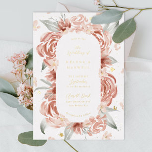 Invitation En Aluminium Blush Rose Mariage Gold