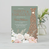 Invitation En Aluminium  Blush & Sage 30th Birthday Rose Gold Gown (Debout devant)