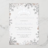 Invitation En Aluminium Blush Silver Beige Flocon de neige Quinceanera (Recto)