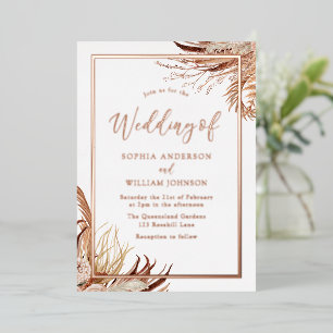 Invitation En Aluminium Bohème Bohème élégant mariage Rose Or