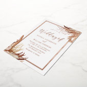 Invitation En Aluminium Bohème Bohème élégant mariage Rose Or (Rotation)