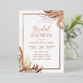 Invitation En Aluminium Bohemian Boho Bridal Shower Rose Gold (Debout devant)