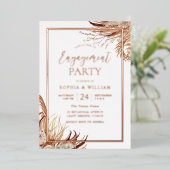 Invitation En Aluminium Bohemian Boho Engagement Party Rose Gold (Debout devant)
