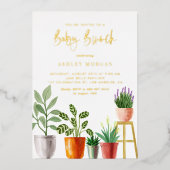 Invitation En Aluminium Boho Aquarelle intérieure Baby shower Plante Brunc (Recto)