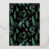 Invitation En Aluminium Boho Aquarelle Verdure et Mariage Succulents (Verso)