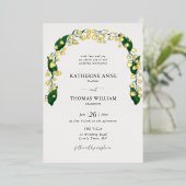 Invitation En Aluminium Boho Arch Chic Aquarelle Lily Valley Mariage Gold (Debout devant)