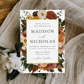 Invitation En Aluminium Boho Automne Floral Frame Mariage