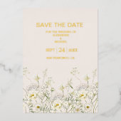 Invitation En Aluminium Boho Blanc Neutre Mariage Fleur Sauvage Aquarelle (Recto)