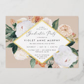 Invitation En Aluminium Boho Blooms Graduation Party (Recto)