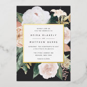 Invitation En Aluminium Boho Blooms Mariage Floral moderne (Recto)