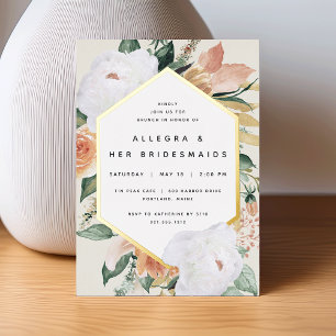 Invitation En Aluminium Boho Blooms Moderne Floral Bridesmaitres Brunch