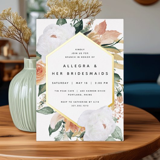 Invitation En Aluminium Boho Blooms Moderne Floral Bridesmaitres Brunch