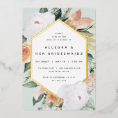 Invitation En Aluminium Boho Blooms Moderne Floral Bridesmaitres Brunch (Recto)