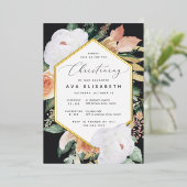 Invitation En Aluminium Boho Blooms Moderne Floral Christening (Debout devant)
