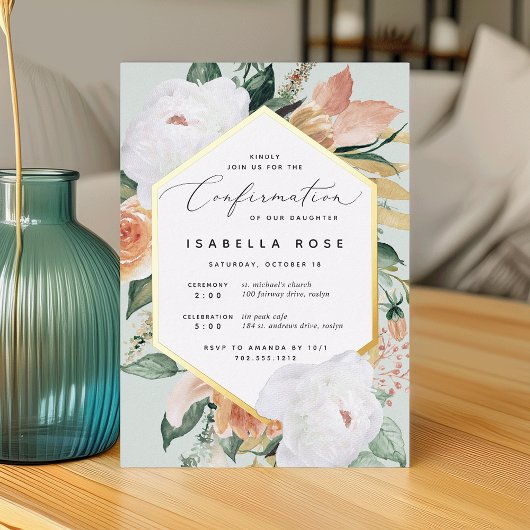 Invitation En Aluminium Boho Blooms Moderne Floral Confirmation