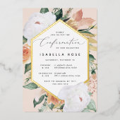 Invitation En Aluminium Boho Blooms Moderne Floral Confirmation (Recto)