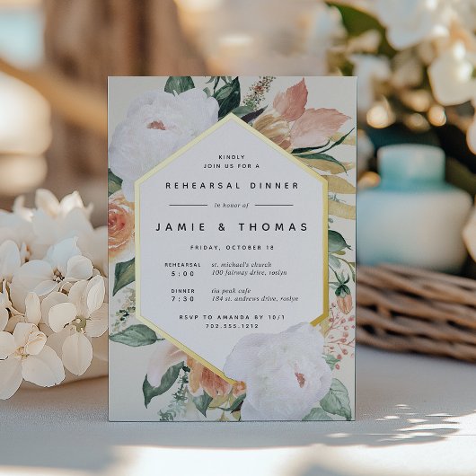 Invitation En Aluminium Boho Blooms Moderne Floral Dîner De Répétition