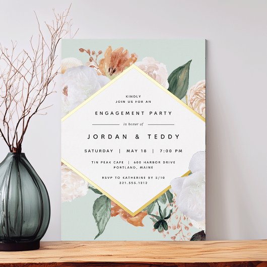 Invitation En Aluminium Boho Blooms Moderne Floral Engagement Party