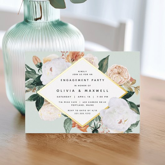 Invitation En Aluminium Boho Blooms Moderne Floral Engagement Party