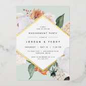 Invitation En Aluminium Boho Blooms Moderne Floral Engagement Party (Recto)