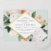 Invitation En Aluminium Boho Blooms Moderne Floral Engagement Party (Recto)