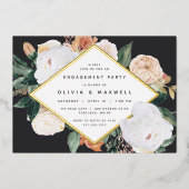 Invitation En Aluminium Boho Blooms Moderne Floral Engagement Party (Recto)