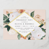 Invitation En Aluminium Boho Blooms Moderne Floral Engagement Party (Recto)