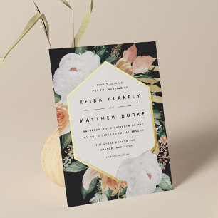 Invitation En Aluminium Boho Blooms Moderne Géométrique Mariage Floral