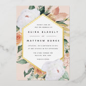 Invitation En Aluminium Boho Blooms Moderne Géométrique Mariage Floral (Recto)