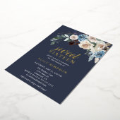 Invitation En Aluminium Boho Blue Flowers séché Feuilles doux 16 (Rotation)
