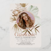 Invitation En Aluminium Boho Botanical Reviera Terme Photo Graduation (Recto)