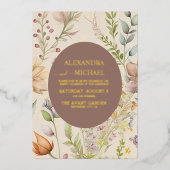 Invitation En Aluminium Boho Botanique Aquarelle Fleur sauvage Mariage (Recto)