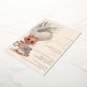 Invitation En Aluminium Boho Chic On Peut Bearly Wait Baby shower (Rotation)
