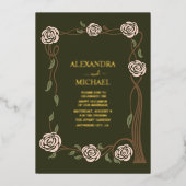 Invitation En Aluminium Boho Chic Retro Floral Retro (Recto)