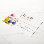 Invitation En Aluminium Boho Country Fleur sauvage Wedding RSVP (Rotation)