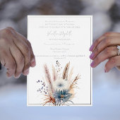 Invitation En Aluminium Boho d'hiver Mariage Floral | BLANCHE