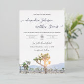 Invitation En Aluminium Boho Elegant Green Photo Joshua Tree Mariage (Debout devant)