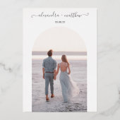 Invitation En Aluminium Boho Elegant Green Photo Joshua Tree Mariage (Verso)