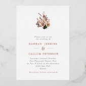 Invitation En Aluminium Boho Fall Fleurs sauvages Mariage Rose (Recto)