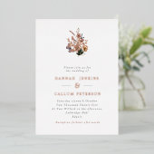 Invitation En Aluminium Boho Fall Fleurs sauvages Mariage Rose (Debout devant)