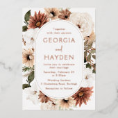 Invitation En Aluminium Boho Floral Frame Mariage Real (Recto)