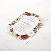 Invitation En Aluminium Boho Floral Frame Mariage Real (Rotation)