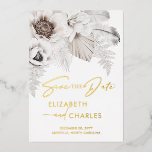 Invitation En Aluminium Boho Floral Hiver Rustique Botanique Enregistrer L