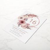 Invitation En Aluminium Boho Floral Wreath Sweet 16 Rose Gold (Rotation)