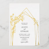 Invitation En Aluminium Boho Flowers Mariage géométrique (Recto)