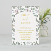 Invitation En Aluminium Boho Gold Foil and Eucalyptus Wedding (Debout devant)