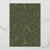 Invitation En Aluminium Boho Green Gold Foil 5 Photo Happy Holidays Card (Verso)