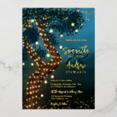 Invitation En Aluminium Boho magique enchanté forêt mariage de bois (Recto)